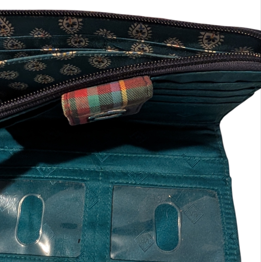 Vera Bradley Quilted Tartan Plaid Turnlock Wallet - Picture 2 of 6
